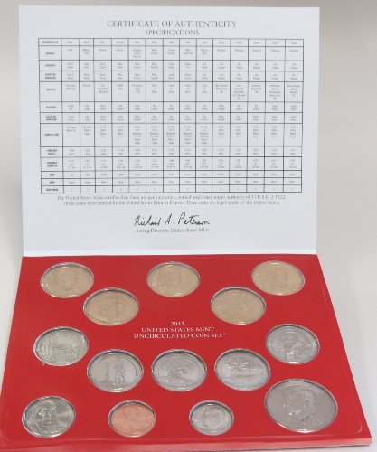 2013 US Mint Uncirculated 28-Coin Set With Burnished Dollars