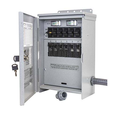 R506A Pro/Tran2 Outdoor 50-Amp 6-Circuit 2 Manual Transfer Switch with CS6375 Power Inlet