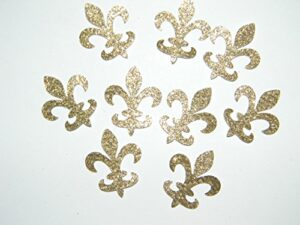 100 gold glitter fleur de lis die cuts confetti party decorations