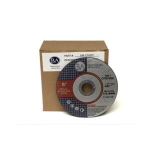 Benchmark Abrasives 5" Aluminum Oxide Quality Thin Cut Off Wheel for Metal and Stainless Steel 0.045" Thick 7/8" Arbor, Angle Grinder Wheel, Fast Burr-Free Cutting Wheel - 50 Pack