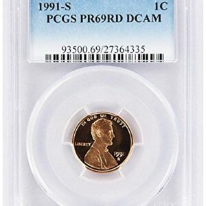 1991 S Proof Lincoln Cent Memorial PCGS PR 69 RD DCAM New Blue Label