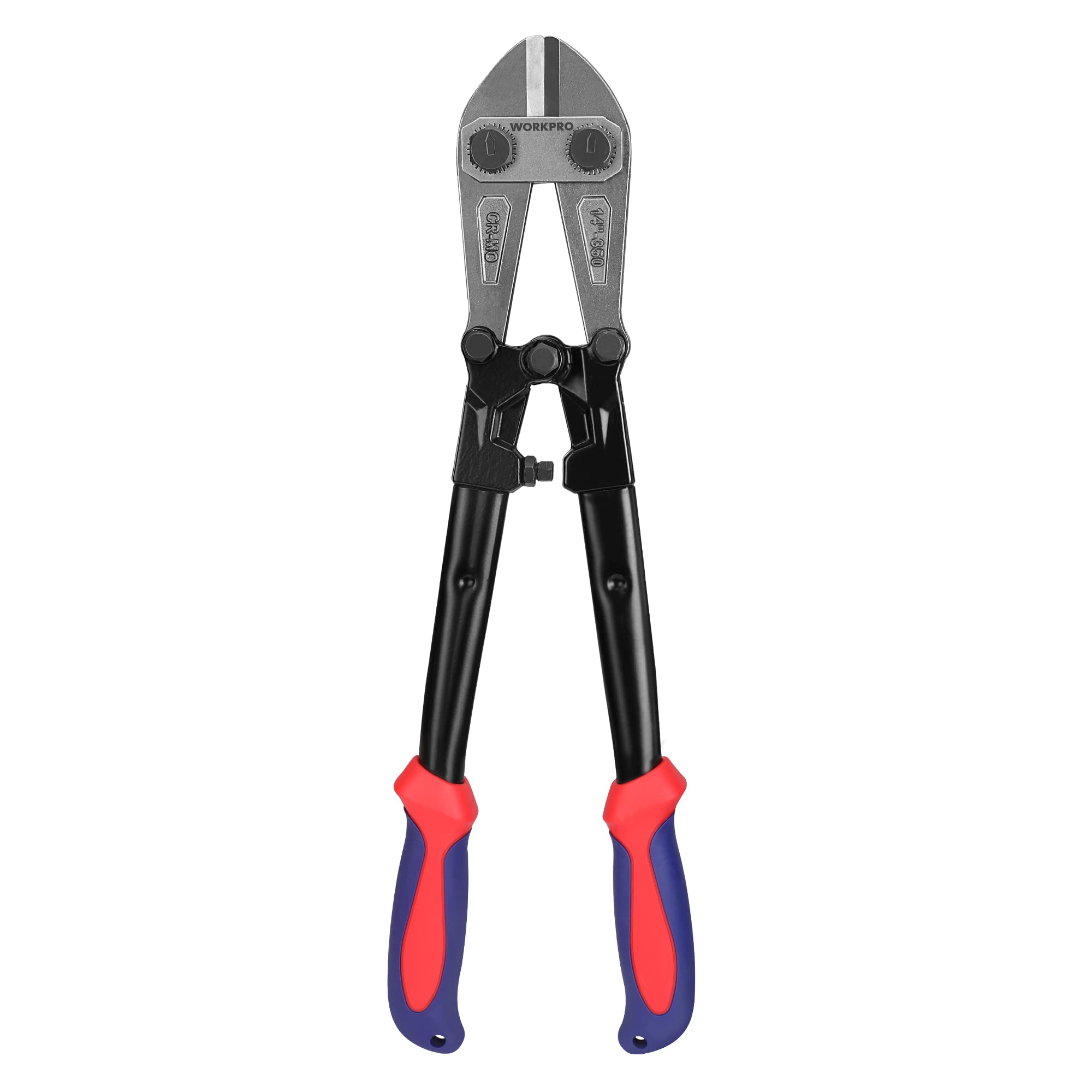 WORKPRO W017004A Bolt Cutter, Bi-Material Handle with Soft Rubber Grip, 14", Red&Blue