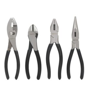 amazon basics plier tools, set of 4, black,silver