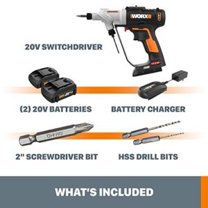 Worx WX176L 20V Power Share Switchdriver 1.5Ah 2-in-1 Cordless Drill & Driver