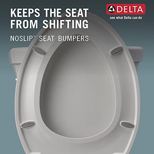 DELTA -FAUCET Morgan Round Front Slow-Close White Toilet Seat with Non-Slip Seat Bumpers, White 801903-WH