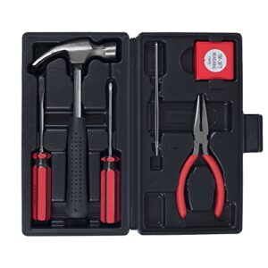 Stalwart - 75-HT1007 Household Hand Tools, Tool Set - 6 Piece by , Set Includes – Hammer, Screwdriver Set, Pliers (Tool Kit for the Home, Office, or Car) Black