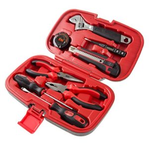 stalwart - 75-ht1009 household hand tools, tool set - 9 piece by , set includes – adjustable wrench, screwdriver, pliers (tool kit for the home, office, or car) red