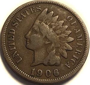 1906 p indian head cent penny seller very good
