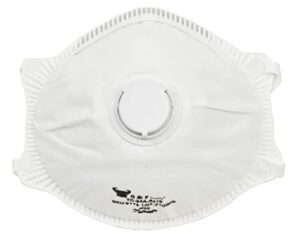 9116 particulate respirator dust mask with valve, two-strap cup style design, lightweight with cushioning nose foam, niosh approved 10 masks