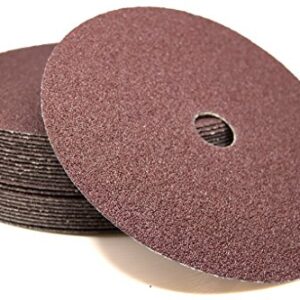 Benchmark Abrasives 7" Aluminum Oxide Resin Fiber Grinding and Sanding Discs for Wood and Fiberglass 7/8" Arbor, Use with Angle Grinder (25 Pack) - 24 Grit