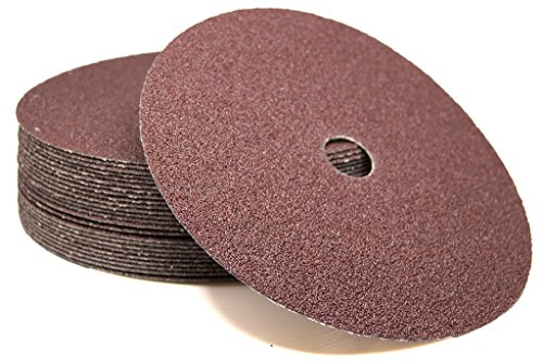 Benchmark Abrasives 7" Aluminum Oxide Resin Fiber Grinding and Sanding Discs for Wood and Fiberglass 7/8" Arbor, Use with Angle Grinder (25 Pack)- 36 Grit