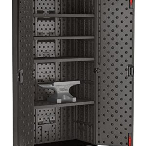 Suncast Commercial Mega Tall Cabinet Blow Molded 4 Shelf, Black