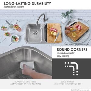 STYLISH 31 1/4 x 18 inch Drop-in or Undermount Stainless Steel Double Bowl Kitchen Sink with Standard Strainers, S-200T