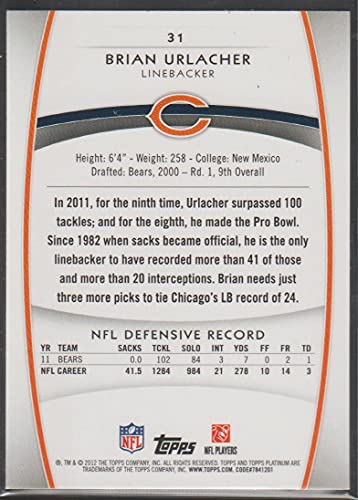 Brian Urlacher (Football Card) 2012 Topps Platinum - [Base] #31