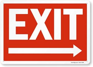 "exit" sign with right arrow by smartsign | 10" x 14" plastic