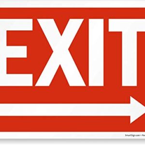 "Exit" Sign with Right Arrow by SmartSign | 10" x 14" Plastic