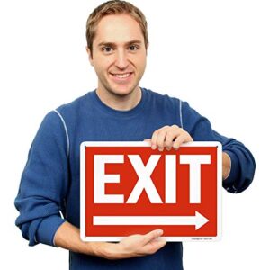 "Exit" Sign with Right Arrow by SmartSign | 10" x 14" Plastic
