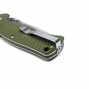 Ganzo G720-GR Tactical Folding Knife Window Breaker 440C Blade Army Green G10 Handle w/Paper Box & Draw String Bag G720