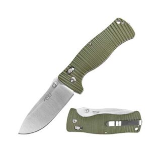 Ganzo G720-GR Tactical Folding Knife Window Breaker 440C Blade Army Green G10 Handle w/Paper Box & Draw String Bag G720