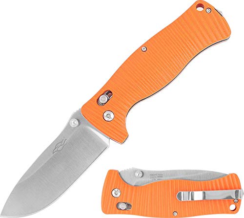 Ganzo G720-OR Tactical Pocket Folding Knife 440C Stainless Steel Blade G10 Anti-Slip Handle with Clip Fishing Hunting Outdoor Folder EDC Pocket Knife (Orange)