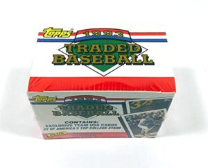 1993 topps traded mlb baseball series factory sealed complete 132 card set. tough set to find! featuring todd helton's rookie card plus mike piazza, greg maddux, barry bonds, team usa olympians and more!