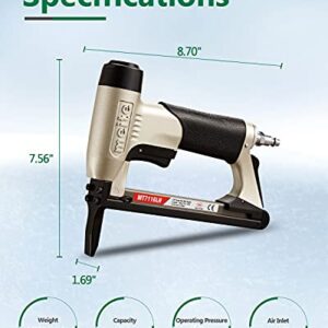 meite MT7116LN Pneumatic Upholstery Stapler 22 Gauge 71 Series 3/8" Crown 1/4" to 5/8" Length Long Nose Stapler Industrial Fine Wire Stapler