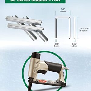 meite MT8016LN Pneumatic Upholstery Stapler 21 Gauge 80 Series 1/2-Inch Crown 1/4" to 5/8" Length Air Fine Wire Stapler Gun with Long Nose