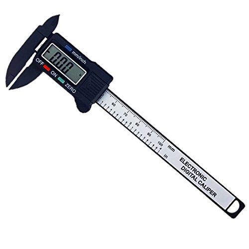 100mm/4" LCD Digital Electronic Carbon Fiber Vernier Calipers Gauge Micrometer with Large LCD Screen Display Inch/Metric