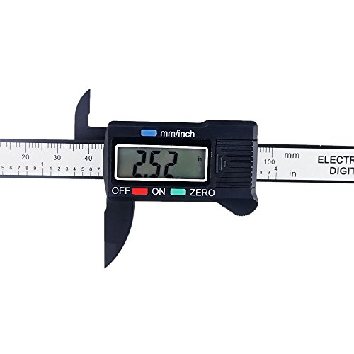 100mm/4" LCD Digital Electronic Carbon Fiber Vernier Calipers Gauge Micrometer with Large LCD Screen Display Inch/Metric