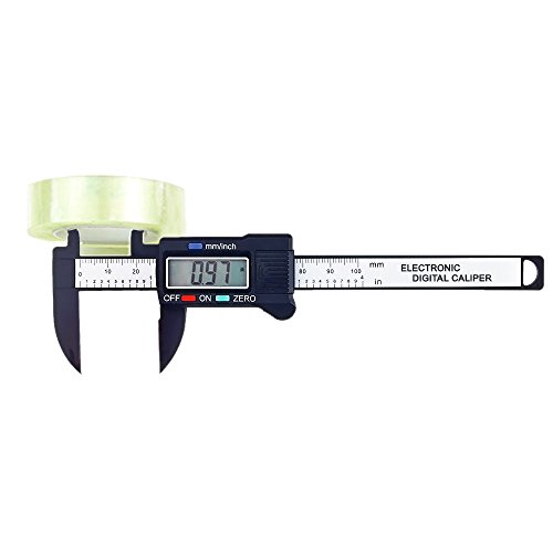 100mm/4" LCD Digital Electronic Carbon Fiber Vernier Calipers Gauge Micrometer with Large LCD Screen Display Inch/Metric