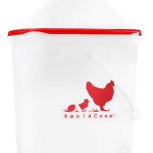 RentACoop 5 Gallon Chicken BPA-Free Plastic Bucket Waterer Set with 4 Horizontal Nipples - Corner Placement