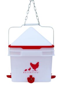 rentacoop 2 gallon chicken bpa-free plastic bucket waterer set with 4 horizontal nipples - center placement
