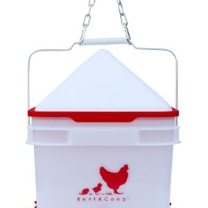 RentACoop 2 Gallon Chicken BPA-Free Plastic Bucket Waterer Set with 4 Horizontal Nipples - Center Placement