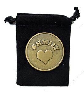 brass shmily coin with black velvet bag by shmily coin?