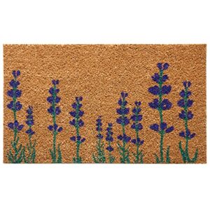 rubber-cal "purple english lavender flower doormat, 18" x 30"
