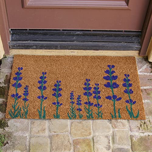 Rubber-Cal "Purple English Lavender Flower Doormat, 18" x 30"