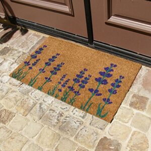 Rubber-Cal "Purple English Lavender Flower Doormat, 18" x 30"