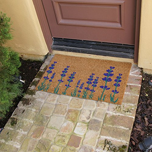 Rubber-Cal "Purple English Lavender Flower Doormat, 18" x 30"