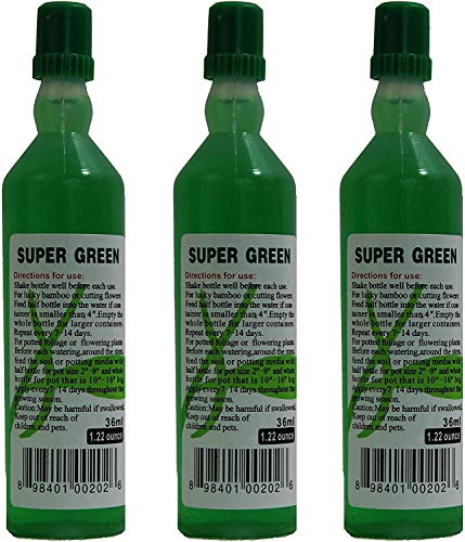 Super Green Lucky Bamboo Fertilizer (3 Bottles) Ready-to-use All Purpose Plant Food