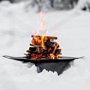 Petromax Campfire Griddle and Fire Bowl, Steel with 3 Removable Legs for Outdoor Campfire Cooking, Grilling and Frying or Build Fire Directly in Bowl, 22"