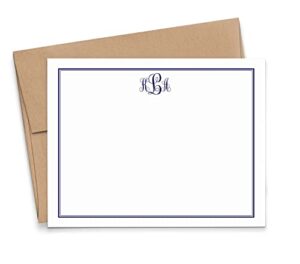 monogrammed stationary cards, monogram stationery set, monogrammed note cards, monogrammed gifts for women, your choice of colors and quantity