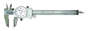 mitutoyo 505-738 d6 inch txww dial caliper, id, od carbide, 0.1 inch /rev, 0 inch -6 inch .001 inch 6 to 7.9 inches