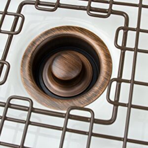 SinkSense 3.5" Disposal Flange Drain with Stopper, Antique Copper