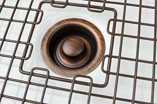 SinkSense 3.5" Disposal Flange Drain with Stopper, Antique Copper