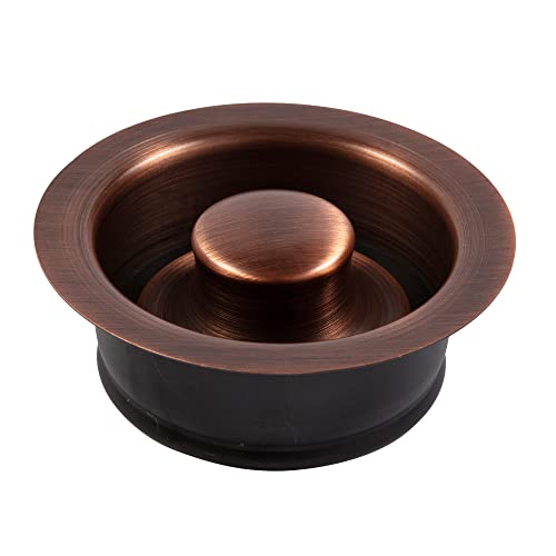 SinkSense 3.5" Disposal Flange Drain with Stopper, Antique Copper