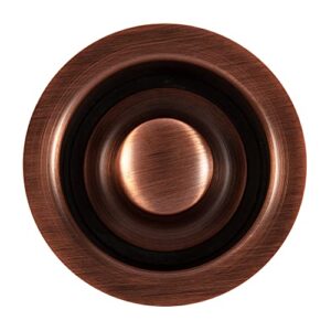 SinkSense 3.5" Disposal Flange Drain with Stopper, Antique Copper