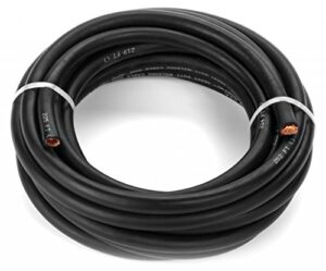 ewcs 1/0 gauge premium extra flexible welding cable 600 volt - black - 10 feet- made in the usa