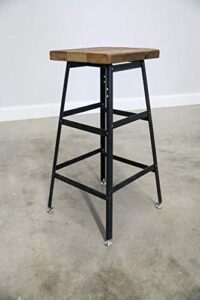 barstool, counter stool, backless stooll, commercial barstool, reclaimed wood industrial steel, made in the usa, free shipping