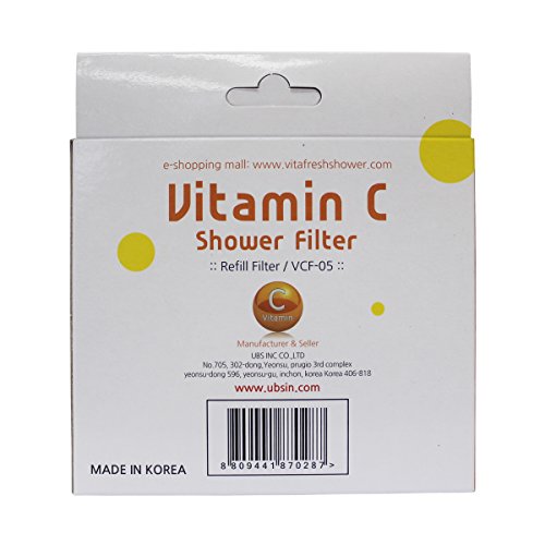 UBS Vitamin C Cartridge 5 Pc in 1 Pack for Vita-fresh Shower Filter, 8.82 Ounce