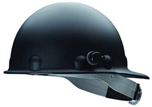 fibre-metal by honeywell p2aqrw11a000 super eight fiber glass cap style ratchet hard hat with quick-lok, black, medium